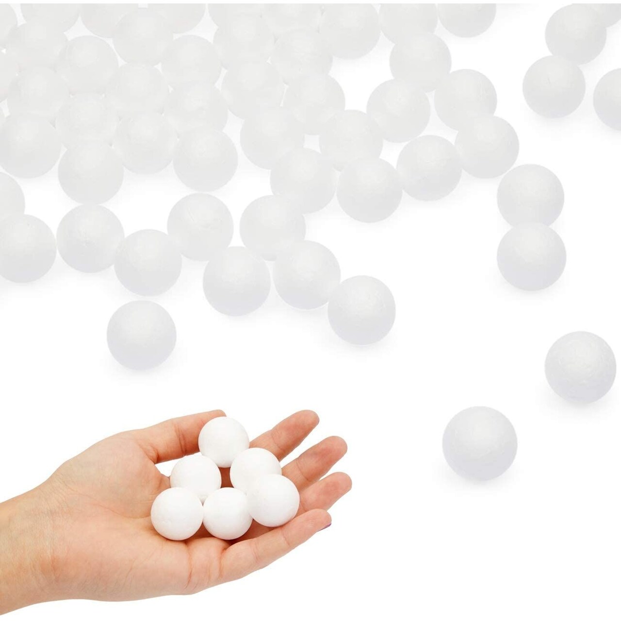 Bright Creations 1-Inch Foam Balls, Small White Spheres for DIY Crafts (350 Pack)